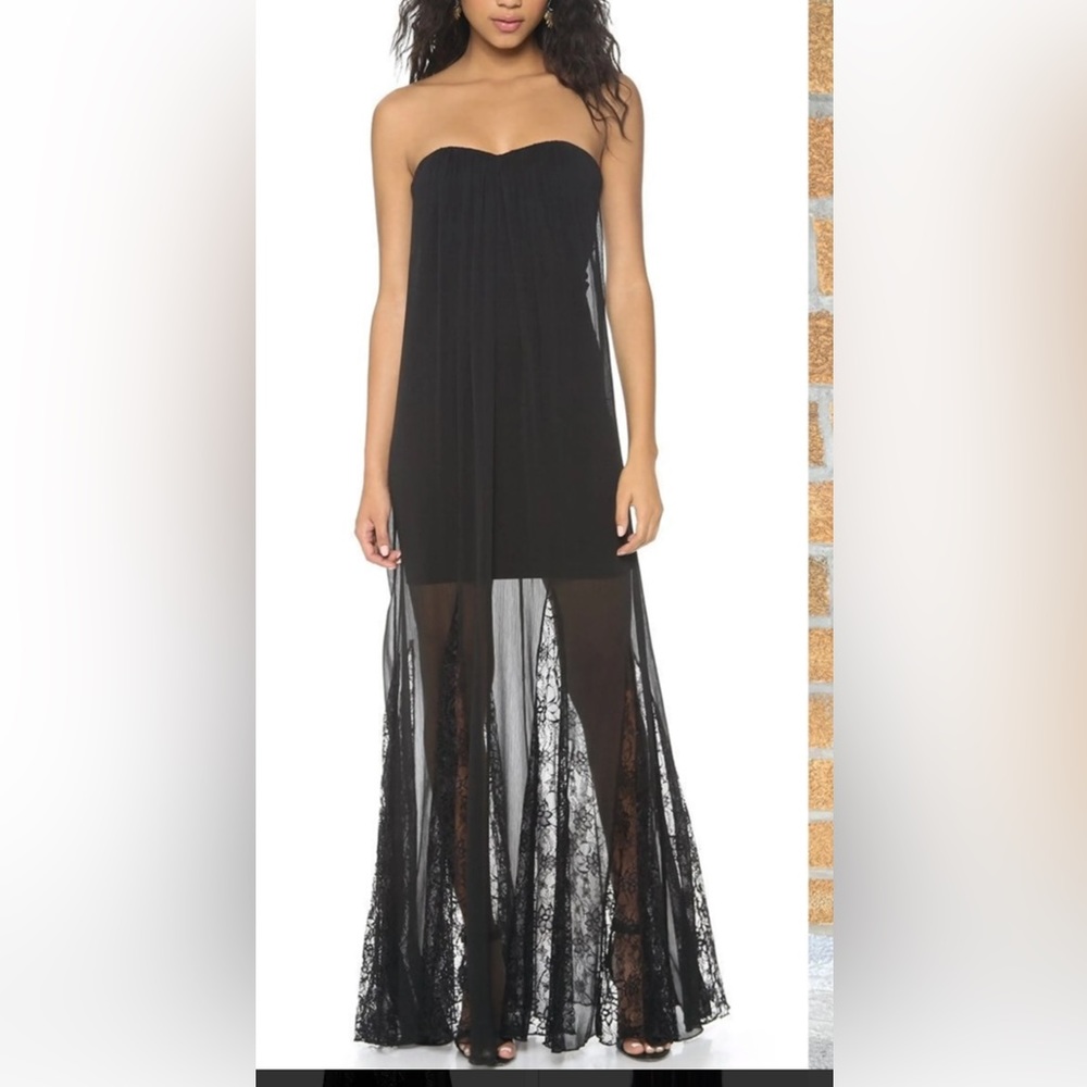 Alice + Olivia long strapless formal dress.